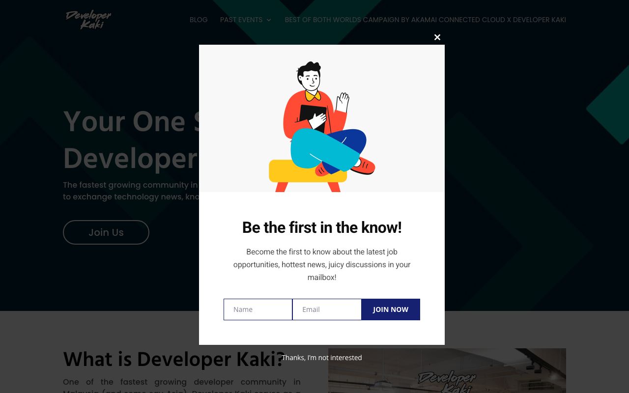 Developer Kaki website preview