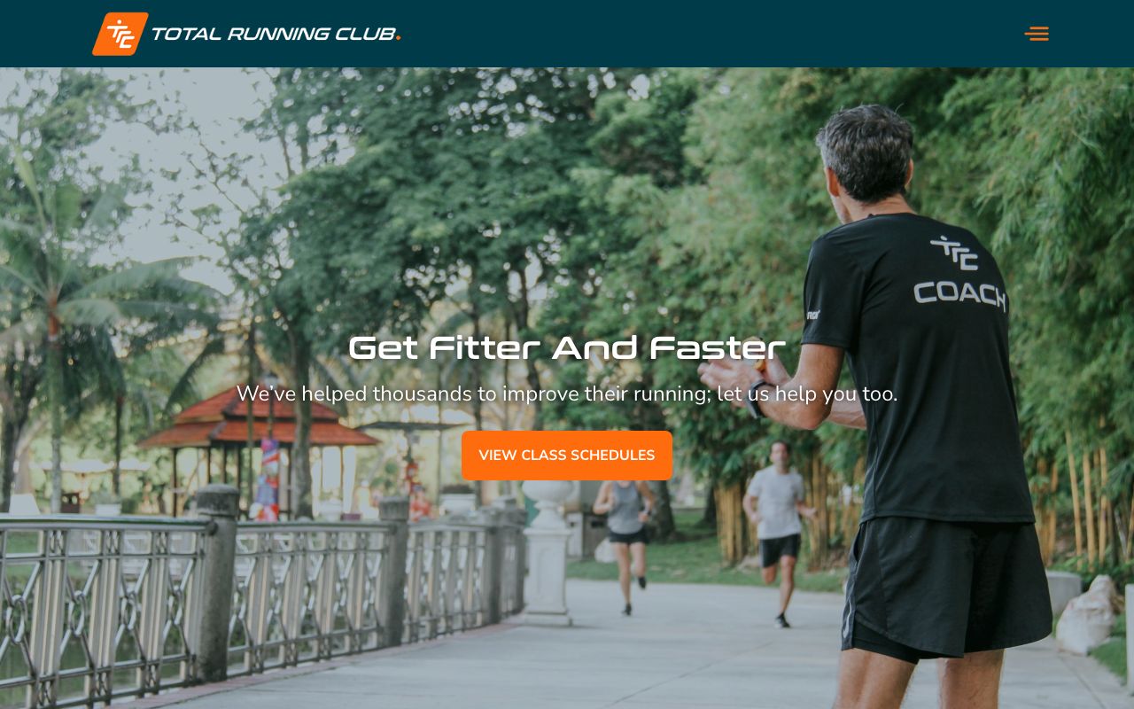 Total Running Club website preview